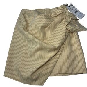 Zara Tan Asymmetrical Skirt with‎ Stripes